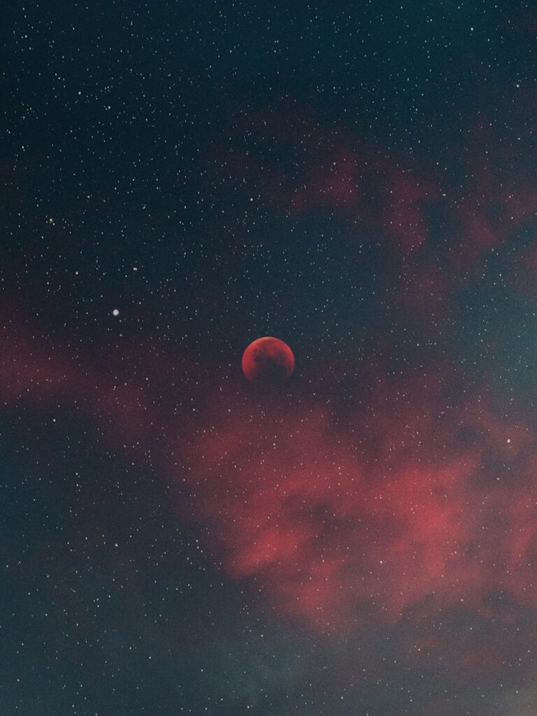 red moon in the sky